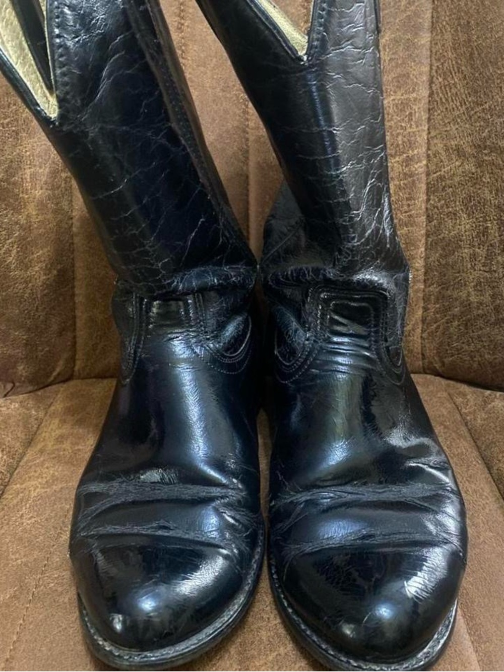 Durango Black Leather Cowboy Boots